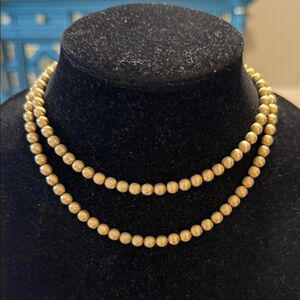 Vintage Sarah Coventry Gold Tone Beaded Double Layered Choker Statement Necklace